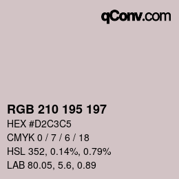 Color code: RGB 210 195 197 | qconv.com