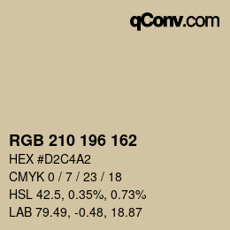 Color code: RGB 210 196 162 | qconv.com