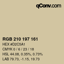 Color code: RGB 210 197 161 | qconv.com