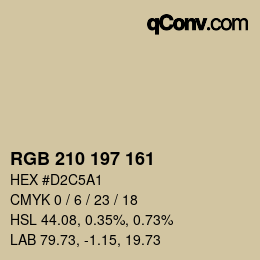 Color code: RGB 210 197 161 | qconv.com