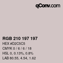 カラーコード: RGB 210 197 197 | qconv.com