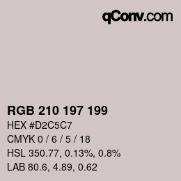 カラーコード: RGB 210 197 199 | qconv.com