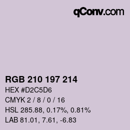 カラーコード: RGB 210 197 214 | qconv.com