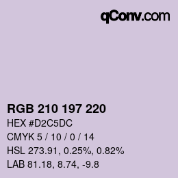 Color code: RGB 210 197 220 | qconv.com