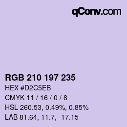 Color code: RGB 210 197 235 | qconv.com