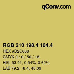 カラーコード: RGB 210 198.4 104.4 | qconv.com