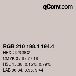 カラーコード: RGB 210 198.4 194.4 | qconv.com