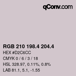 カラーコード: RGB 210 198.4 204.4 | qconv.com