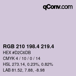 カラーコード: RGB 210 198.4 219.4 | qconv.com