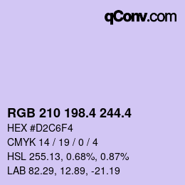 カラーコード: RGB 210 198.4 244.4 | qconv.com