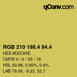 カラーコード: RGB 210 198.4 94.4 | qconv.com