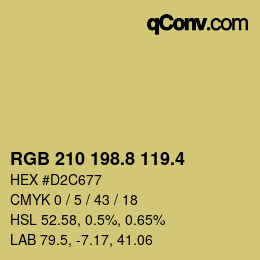 カラーコード: RGB 210 198.8 119.4 | qconv.com
