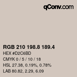 カラーコード: RGB 210 198.8 189.4 | qconv.com