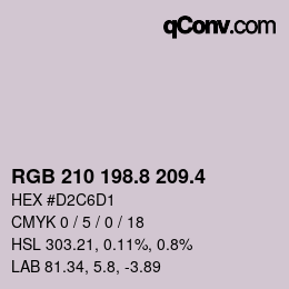カラーコード: RGB 210 198.8 209.4 | qconv.com
