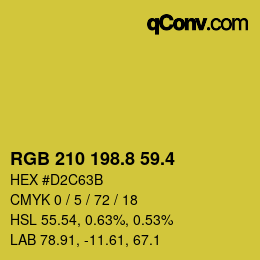 カラーコード: RGB 210 198.8 59.4 | qconv.com