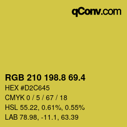カラーコード: RGB 210 198.8 69.4 | qconv.com