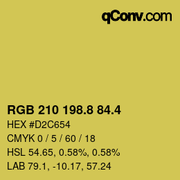 カラーコード: RGB 210 198.8 84.4 | qconv.com