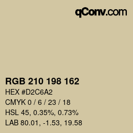 カラーコード: RGB 210 198 162 | qconv.com