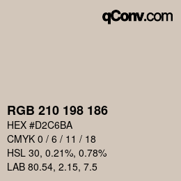 Color code: RGB 210 198 186 | qconv.com