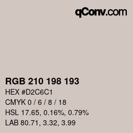Código de color: RGB 210 198 193 | qconv.com