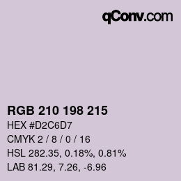 カラーコード: RGB 210 198 215 | qconv.com