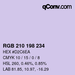 Color code: RGB 210 198 234 | qconv.com