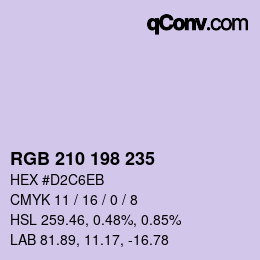 Color code: RGB 210 198 235 | qconv.com