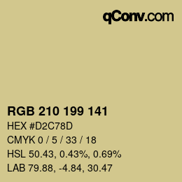 Color code: RGB 210 199 141 | qconv.com