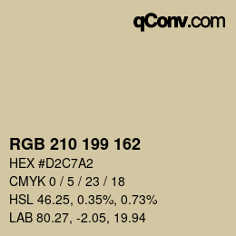 Color code: RGB 210 199 162 | qconv.com