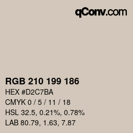 Color code: RGB 210 199 186 | qconv.com