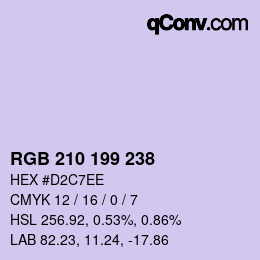 Color code: RGB 210 199 238 | qconv.com