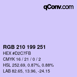 カラーコード: RGB 210 199 251 | qconv.com
