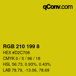 カラーコード: RGB 210 199 8 | qconv.com