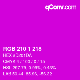 Color code: RGB 210 1 218 | qconv.com