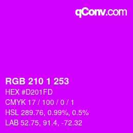 Color code: RGB 210 1 253 | qconv.com