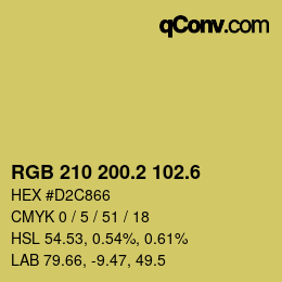 カラーコード: RGB 210 200.2 102.6 | qconv.com