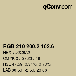 カラーコード: RGB 210 200.2 162.6 | qconv.com