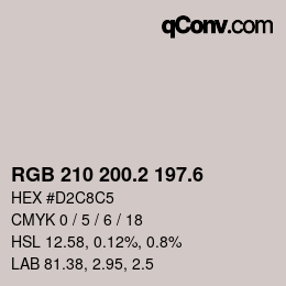 カラーコード: RGB 210 200.2 197.6 | qconv.com