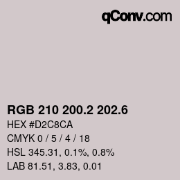 カラーコード: RGB 210 200.2 202.6 | qconv.com
