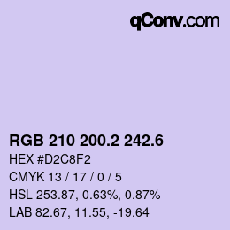 カラーコード: RGB 210 200.2 242.6 | qconv.com