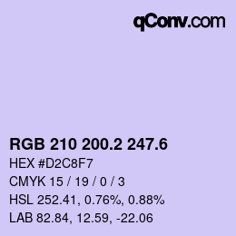 カラーコード: RGB 210 200.2 247.6 | qconv.com