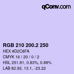 カラーコード: RGB 210 200.2 250 | qconv.com
