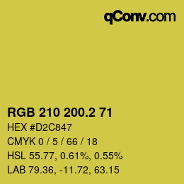 カラーコード: RGB 210 200.2 71 | qconv.com
