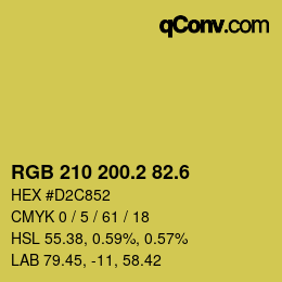 カラーコード: RGB 210 200.2 82.6 | qconv.com