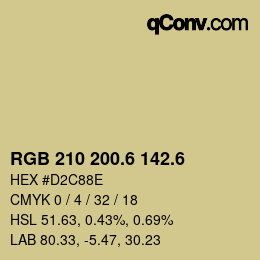 カラーコード: RGB 210 200.6 142.6 | qconv.com