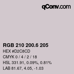カラーコード: RGB 210 200.6 205 | qconv.com