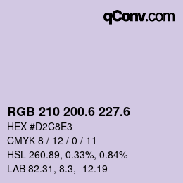 カラーコード: RGB 210 200.6 227.6 | qconv.com