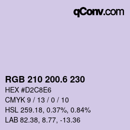 カラーコード: RGB 210 200.6 230 | qconv.com