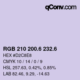 カラーコード: RGB 210 200.6 232.6 | qconv.com