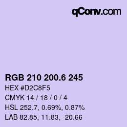 カラーコード: RGB 210 200.6 245 | qconv.com